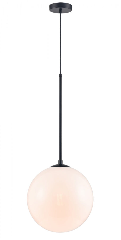 Pendant Light Avenue Lighting HF4201-BK-WHT Delilah 1-Light 14"W Pendant in Black/White Glass Avenue Lighting