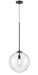 Pendant Light Avenue Lighting HF4201-BK Delilah 1-Light 14"W Pendant in Black/Clear Glass Avenue Lighting