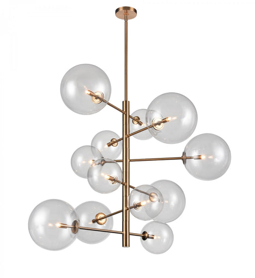Chandelier Avenue Lighting HF4212-AB Delilah 12-Light 43"W Chandelier in Aged Brass/Clear Glass Avenue Lighting