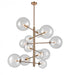 Chandelier Avenue Lighting HF4212-AB Delilah 12-Light 43"W Chandelier in Aged Brass/Clear Glass Avenue Lighting