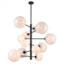 Chandelier Avenue Lighting HF4212-BK-WHT Delilah 12-Light 43"W Chandelier in Black/White Glass Avenue Lighting