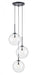 Multi-Light Pendant Avenue Lighting HF4233-BK Delilah 3-Light 17"W Pendant in Black/Clear Glass Avenue Lighting