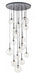 Multi-Light Pendant Avenue Lighting HF4266-BK Delilah 16-Light 34"W Pendant in Black/Clear Glass Avenue Lighting