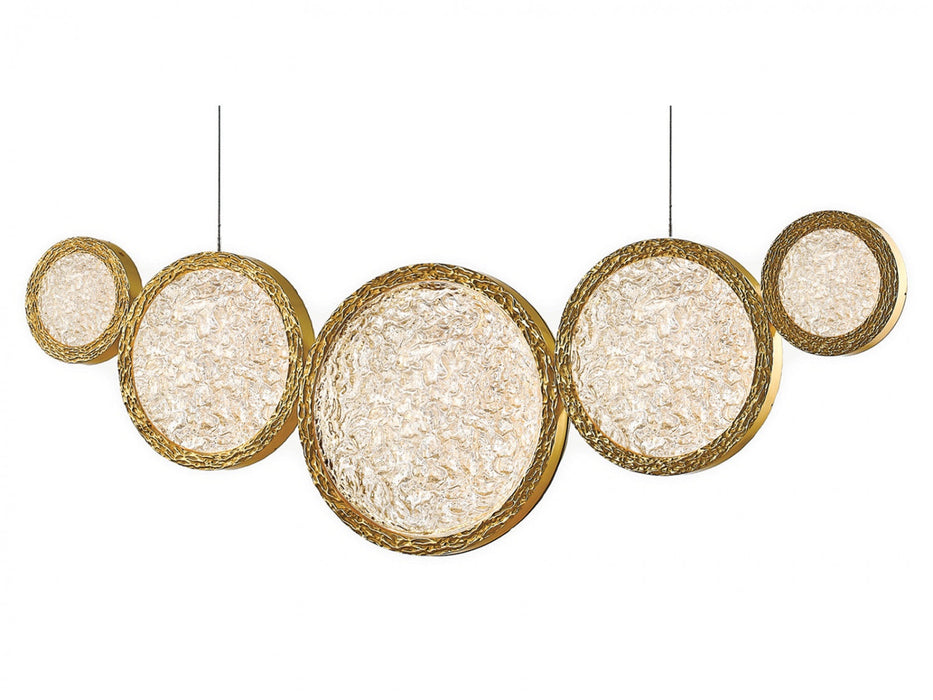 Chandelier Avenue Lighting HF5010-PB Bottega 5-Ring 44"W LED Chandelier in Polished Brass Avenue Lighting