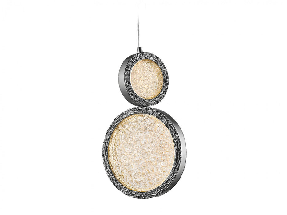 Pendant Light Avenue Lighting HF5011-PN Bottega 2-Ring 10"W LED Pendant in Polished Nickel Avenue Lighting