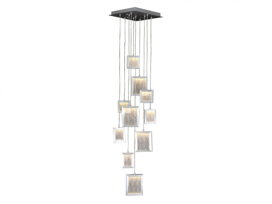 Multi-Light Pendant Avenue Lighting HF6010-BA Brentwood 10-Light 17"W LED Pendant in Brushed Aluminum Avenue Lighting