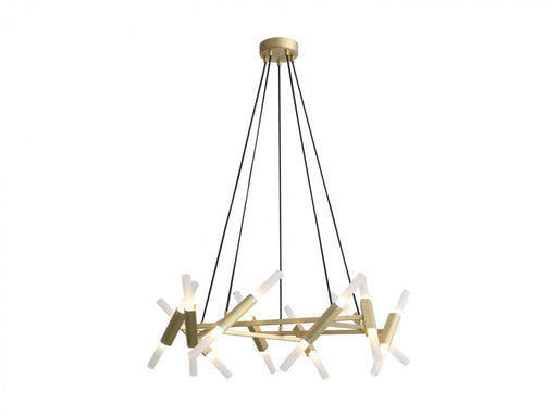 Chandelier Avenue Lighting HF6020-BB Manhattan Ave. 20-Light 36"W Square Chandelier in Brass in Brushed Brass Avenue Lighting