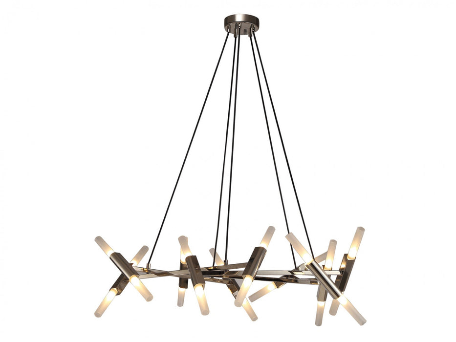 Chandelier Avenue Lighting HF6020-PN Manhattan Ave. 20-Light 36"W Square Chandelier in Polished Nickel Avenue Lighting