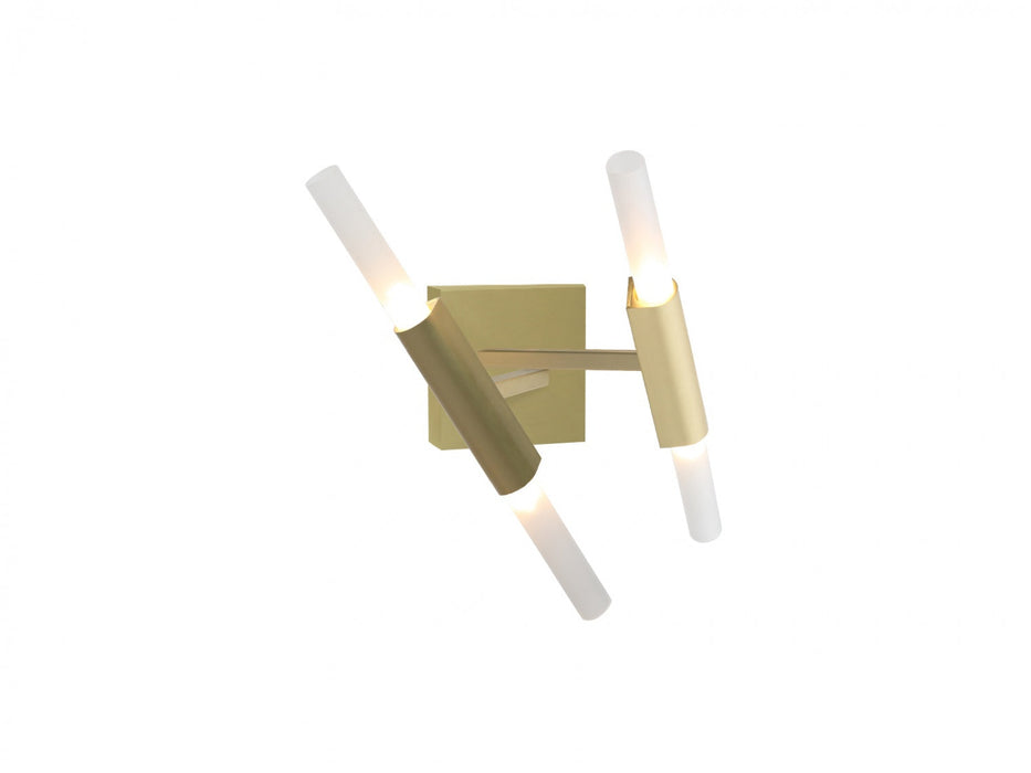 Wall Sconce Avenue Lighting HF8052-BB San Vicente Blvd. San Vicente 14"W 2-Light Sticks LED Wall Sconce in Brass in Brushed Brass Avenue Lighting