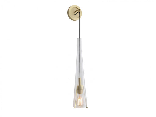 Wall Sconce Avenue Lighting HF8131-BB Abbey Park 28"H 1-Light Wall Sconce in Brushed Brass/Clear Glass Avenue Lighting
