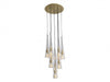 Multi-Light Pendant Avenue Lighting HF8132-BB Abbey Park 10-Light 18"W Pendant in Brushed Brass/Clear Glass Avenue Lighting