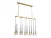 Multi-Light Pendant Avenue Lighting HF8133-BB Abbey Park 10-Light 50"W Linear Pendant in Brushed Brass/Clear Glass Avenue Lighting