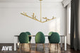 Chandelier Avenue Lighting HF8812-BB The Oaks 12-Light 71"W Chandelier in Brushed Brass Avenue Lighting