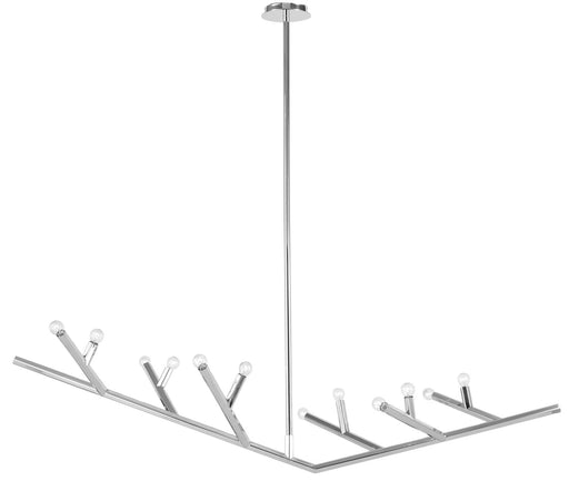 Chandelier Avenue Lighting HF8812-PN The Oaks 12-Light 71"W Chandelier in Polished Nickel Avenue Lighting