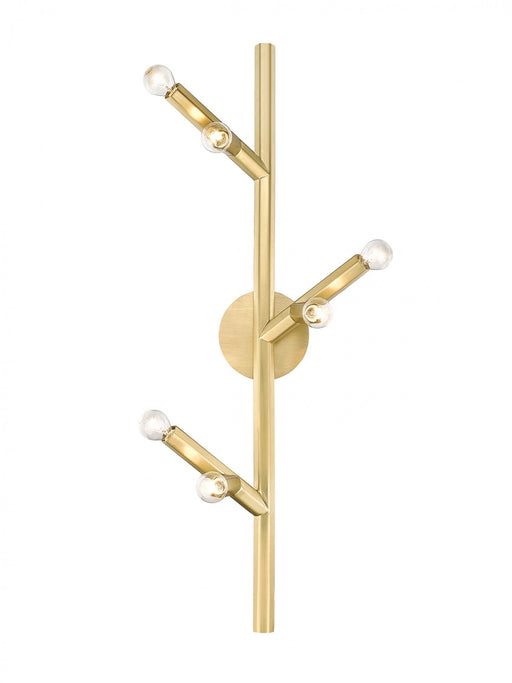 Wall Sconce Avenue Lighting HF8886-BB The Oaks 6-Light 36"H Wall Sconce in Brushed Brass Avenue Lighting