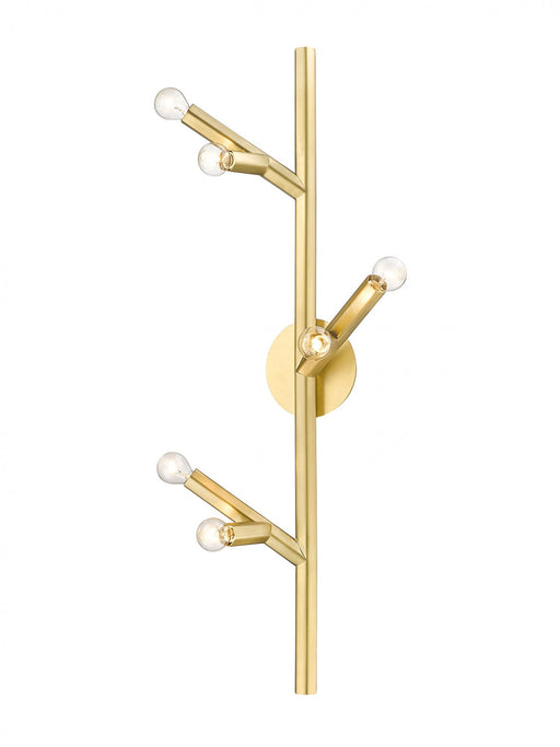 Wall Sconce Avenue Lighting HF8886-BB The Oaks 6-Light 36"H Wall Sconce in Brushed Brass Avenue Lighting