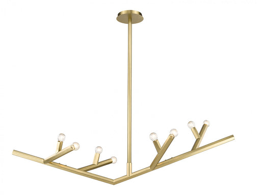 Chandelier Avenue Lighting HF8888-BB The Oaks 8-Light 52"W Chandelier in Brushed Brass Avenue Lighting
