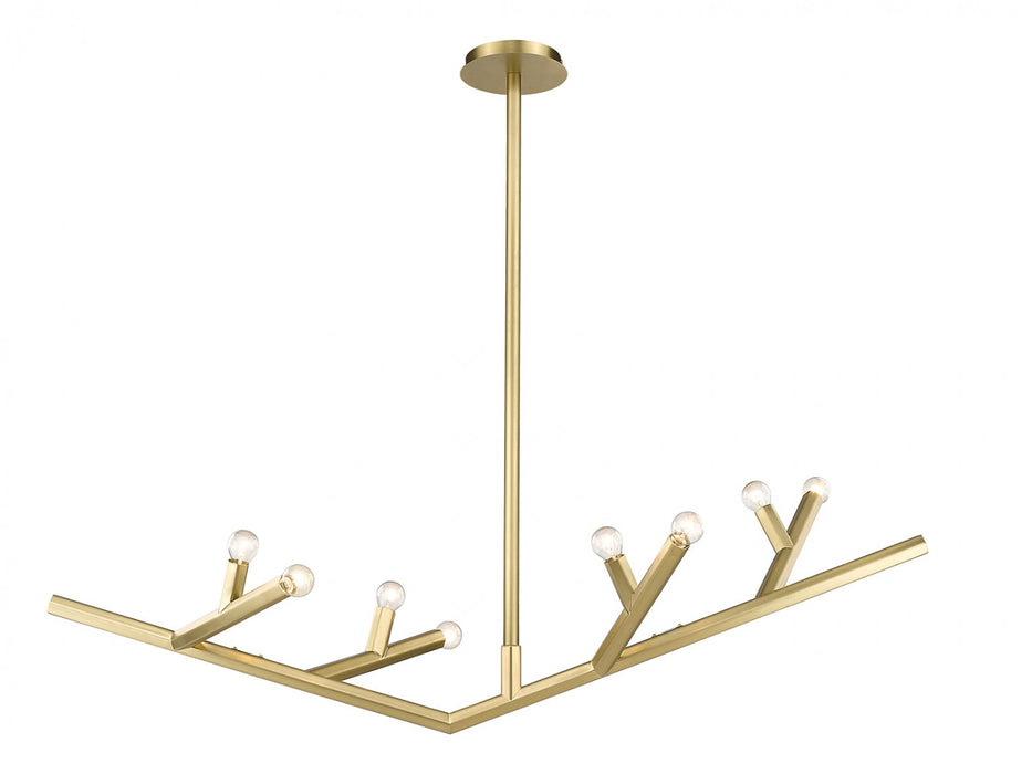 Chandelier Avenue Lighting HF8888-BB The Oaks 8-Light 52"W Chandelier in Brushed Brass Avenue Lighting