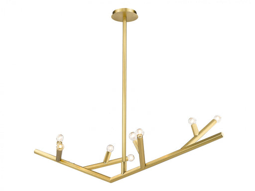 Chandelier Avenue Lighting HF8888-BB The Oaks 8-Light 52"W Chandelier in Brushed Brass Avenue Lighting