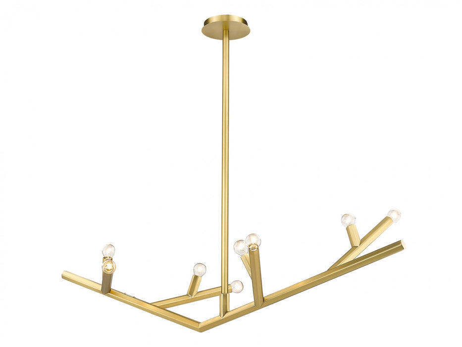 Chandelier Avenue Lighting HF8888-BB The Oaks 8-Light 52"W Chandelier in Brushed Brass Avenue Lighting