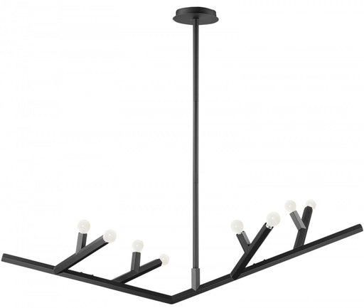 Chandelier Avenue Lighting HF8888-BLK The Oaks 8-Light 52"W Chandelier in Black Avenue Lighting