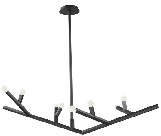 Chandelier Avenue Lighting HF8888-BLK The Oaks 8-Light 52"W Chandelier in Black Avenue Lighting