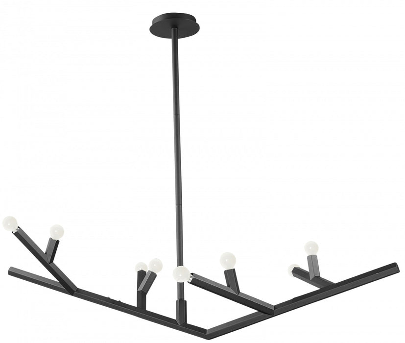 Chandelier Avenue Lighting HF8888-BLK The Oaks 8-Light 52"W Chandelier in Black Avenue Lighting