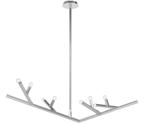 Chandelier Avenue Lighting HF8888-PN The Oaks 8-Light 52"W Chandelier in Polished Nickel Avenue Lighting