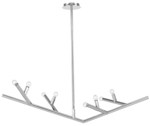 Chandelier Avenue Lighting HF8888-PN The Oaks 8-Light 52"W Chandelier in Polished Nickel Avenue Lighting