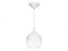 Pendant Light Avenue Lighting HF9111-WHT Robertson Blvd. 8"W Round Mini Pendant in White/Clear Glass Avenue Lighting