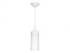 Pendant Light Avenue Lighting HF9112-WHT Robertson Blvd. 5"W Cylinder Mini Pendant in White/Clear Glass Avenue Lighting