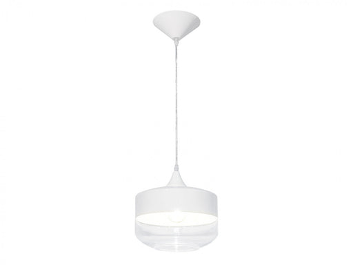 Pendant Light Avenue Lighting HF9113-WHT Robertson Blvd. 10"W Mini Pendant in White/Clear Glass Avenue Lighting
