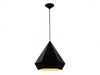 Pendant Light Avenue Lighting HF9115-BK Doheny Ave. Doheny 14''W Geometric Gemstone Shape Pendant in Black Avenue Lighting