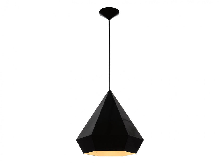 Pendant Light Avenue Lighting HF9115-BK Doheny Ave. Doheny 14''W Geometric Gemstone Shape Pendant in Black Avenue Lighting