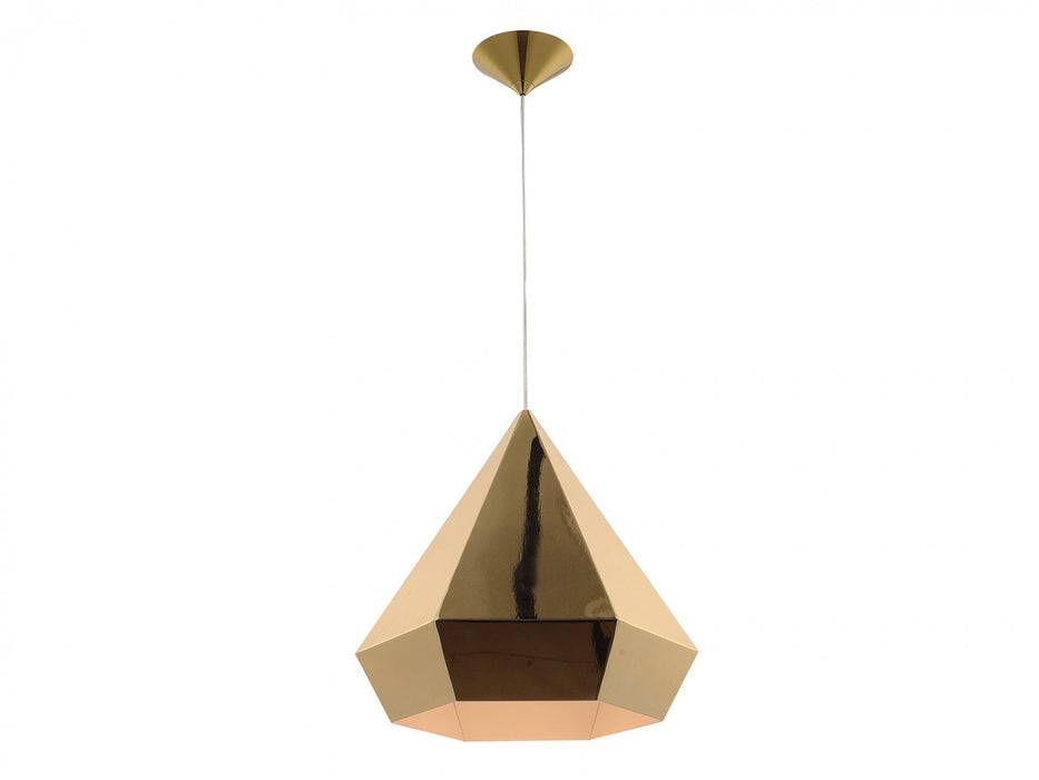Pendant Light Avenue Lighting HF9115-GL Doheny Ave. Doheny 14''W Geometric Gemstone Shape Pendant in Gold Avenue Lighting