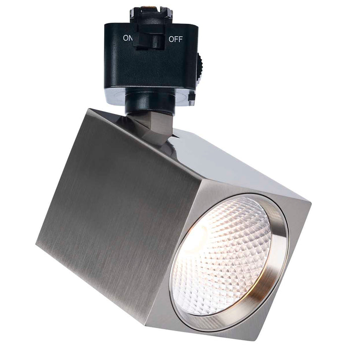Track Head Satco JH5053 8 Watt LED Track Head - 2700K/3000K/3500K/4000K/5000K CCT Selectable - Dim to Warm - J Style - 36 Degree Beam Angle - 120 Volt - Brushed Nickel - Square Satco