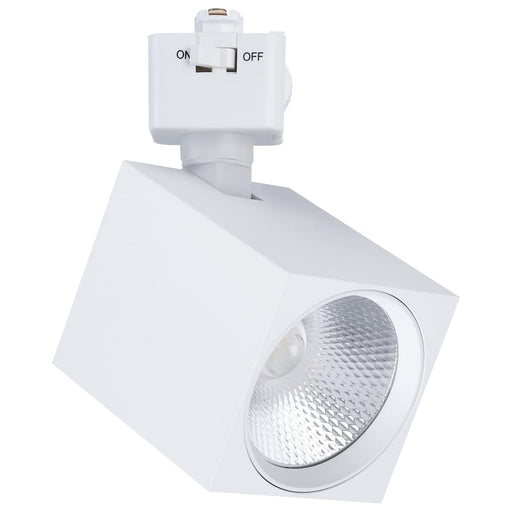 Track Head Satco JH5054 8 Watt LED Track Head - 2700K/3000K/3500K/4000K/5000K CCT Selectable - Dim to Warm - J Style - 48 Degree Beam Angle - 120 Volt - White - Square Satco