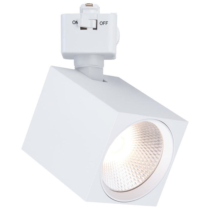 Track Head Satco JH5054 8 Watt LED Track Head - 2700K/3000K/3500K/4000K/5000K CCT Selectable - Dim to Warm - J Style - 48 Degree Beam Angle - 120 Volt - White - Square Satco