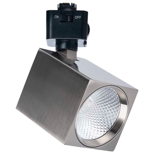 Track Head Satco JH5056 8 Watt LED Track Head - 2700K/3000K/3500K/4000K/5000K CCT Selectable - Dim to Warm - J Style - 48 Degree Beam Angle - 120 Volt - Brushed Nickel - Square Satco
