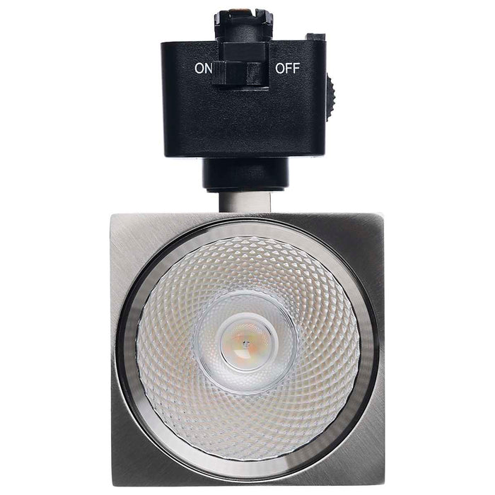 Track Head Satco JH5056 8 Watt LED Track Head - 2700K/3000K/3500K/4000K/5000K CCT Selectable - Dim to Warm - J Style - 48 Degree Beam Angle - 120 Volt - Brushed Nickel - Square Satco
