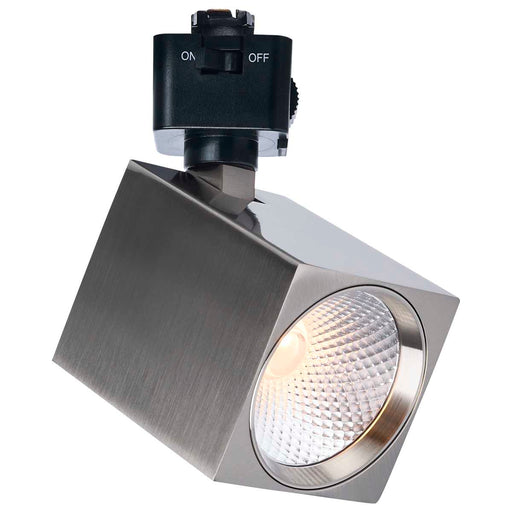Track Head Satco JH5056 8 Watt LED Track Head - 2700K/3000K/3500K/4000K/5000K CCT Selectable - Dim to Warm - J Style - 48 Degree Beam Angle - 120 Volt - Brushed Nickel - Square Satco