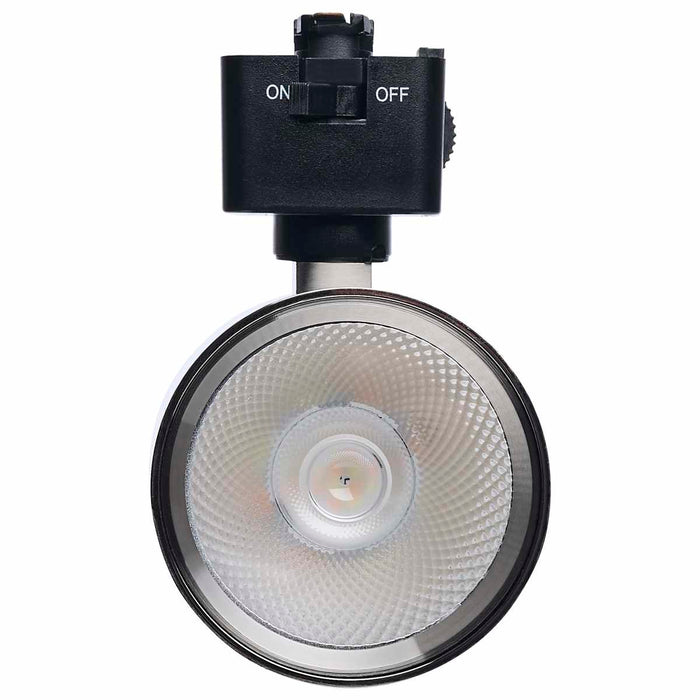 Track Head Satco JH5063 8 Watt LED Track Head - 2700K/3000K/3500K/4000K/5000K CCT Selectable - Dim to Warm - J Style - 36 Degree Beam Angle - 120 Volt - Brushed Nickel - Round Satco