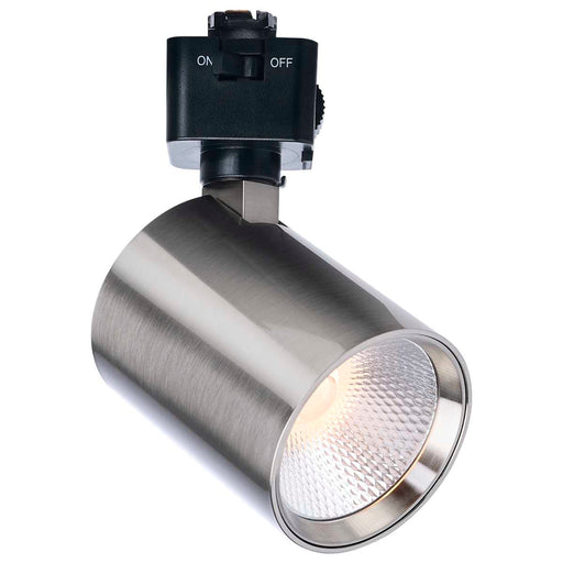 Track Head Satco JH5063 8 Watt LED Track Head - 2700K/3000K/3500K/4000K/5000K CCT Selectable - Dim to Warm - J Style - 36 Degree Beam Angle - 120 Volt - Brushed Nickel - Round Satco