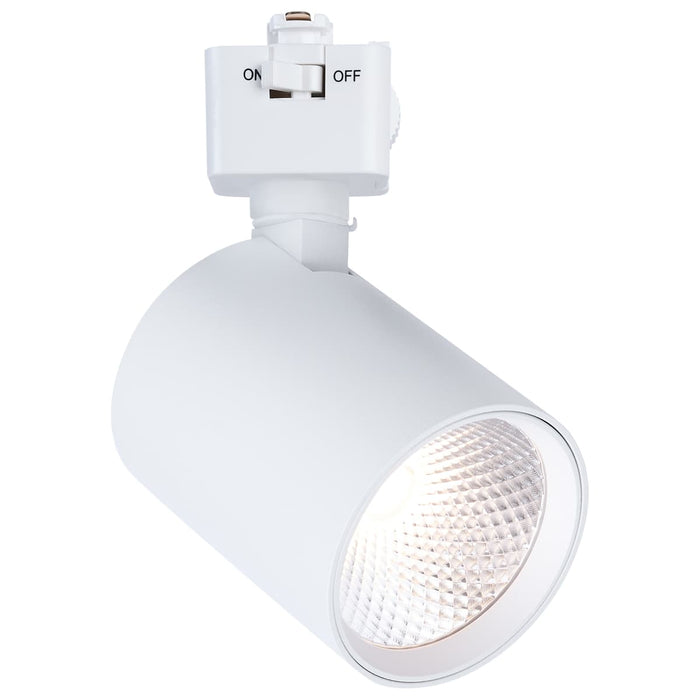 Track Head Satco JH5064 8 Watt LED Track Head - 2700K/3000K/3500K/4000K/5000K CCT Selectable - Dim to Warm - J Style - 48 Degree Beam Angle - 120 Volt - White - Round Satco