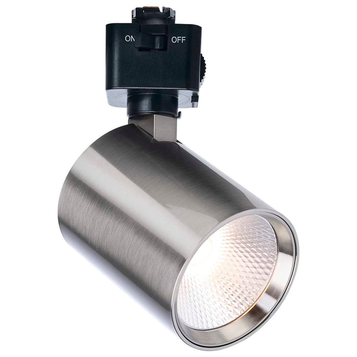 Track Head Satco JH5066 8 Watt LED Track Head - 2700K/3000K/3500K/4000K/5000K CCT Selectable - Dim to Warm - J Style - 48 Degree Beam Angle - 120 Volt - Brushed Nickel - Round Satco