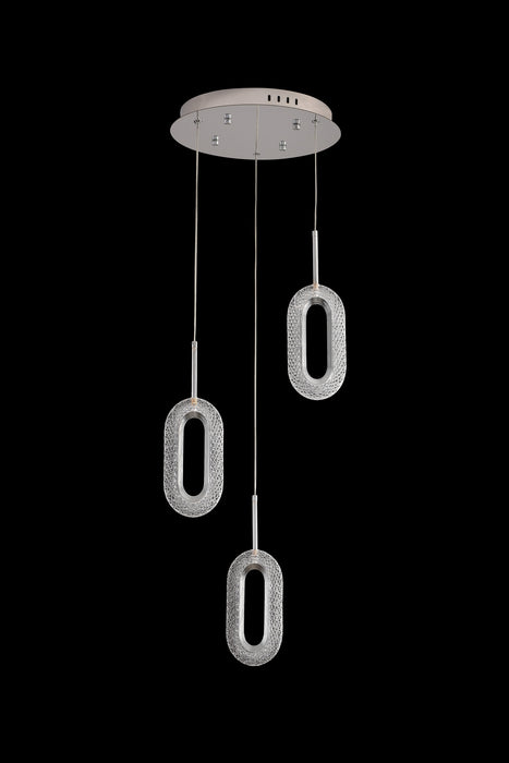 Louise L1680/03/600 3 Light Modern LED Chandelier in Chrome