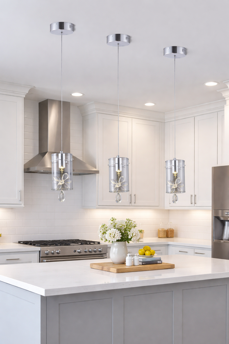 Eliana L1690/01/800CH Crystal Encapsulated LED Mini Pendant