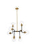  LD7039D36BRB 8 Light Black and Gold Industrial Chandelier LightStoreUSA