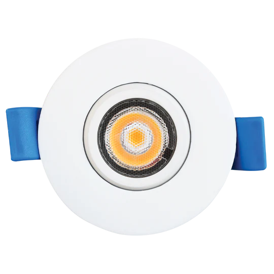 LED Recessed Downlight Luxrite LR23236  2" Gimbal Round Snap In Downlight 5CCT Luxrite