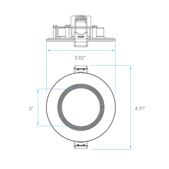 Luxrite LR23730 3" LED Mini Panel 5CCT Baffled Canless Wafer Downlight